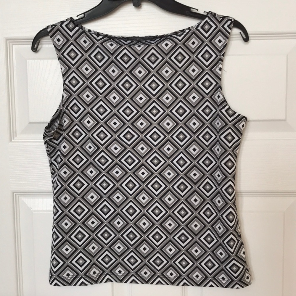 Black White Gray Chic Geometric design blouse